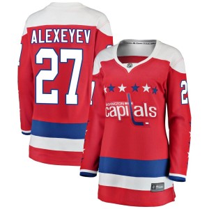 Washington Capitals Alexander Alexeyev Official Red Fanatics Branded Breakaway Women's Alternate NHL Hockey Jersey