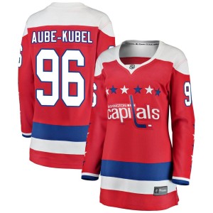 Washington Capitals Nicolas Aube-Kubel Official Red Fanatics Branded Breakaway Women's Alternate NHL Hockey Jersey