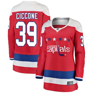 Washington Capitals Enrico Ciccone Official Red Fanatics Branded Breakaway Women's Alternate NHL Hockey Jersey