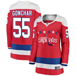 Washington Capitals Sergei Gonchar Official Red Fanatics Branded Breakaway Women's Alternate NHL Hockey Jersey