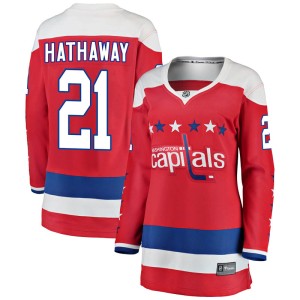 Washington Capitals Garnet Hathaway Official Red Fanatics Branded Breakaway Women's Alternate NHL Hockey Jersey