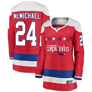 Washington Capitals Connor McMichael Official Red Fanatics Branded Breakaway Women's Alternate NHL Hockey Jersey