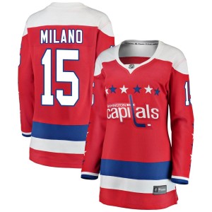 Washington Capitals Sonny Milano Official Red Fanatics Branded Breakaway Women's Alternate NHL Hockey Jersey
