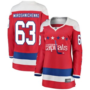 Washington Capitals Ivan Miroshnichenko Official Red Fanatics Branded Breakaway Women's Alternate NHL Hockey Jersey