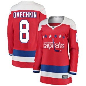 Washington Capitals Alex Ovechkin Official Red Fanatics Branded Breakaway Women's Alternate NHL Hockey Jersey