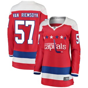 Washington Capitals Trevor van Riemsdyk Official Red Fanatics Branded Breakaway Women's Alternate NHL Hockey Jersey