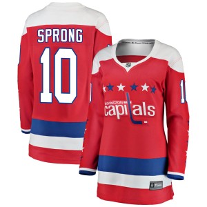 Washington Capitals Daniel Sprong Official Red Fanatics Branded Breakaway Women's ized Alternate NHL Hockey Jersey