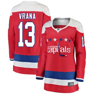 Washington Capitals Jakub Vrana Official Red Fanatics Branded Breakaway Women's Alternate NHL Hockey Jersey