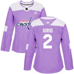 Washington Capitals Vincent Iorio Official Purple Adidas Authentic Women's Fights Cancer Practice NHL Hockey Jersey