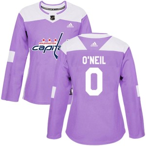Washington Capitals Kevin O'Neil Official Purple Adidas Authentic Women's Fights Cancer Practice NHL Hockey Jersey