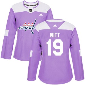 Washington Capitals Brendan Witt Official Purple Adidas Authentic Women's Fights Cancer Practice NHL Hockey Jersey