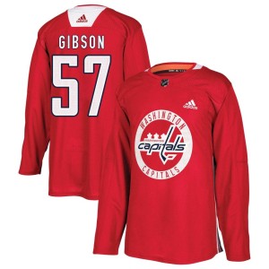 Washington Capitals Mitchell Gibson Official Red Adidas Authentic Youth Practice NHL Hockey Jersey