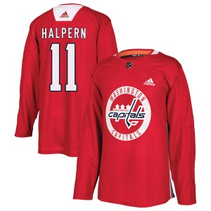 Washington Capitals Jeff Halpern Official Red Adidas Authentic Youth Practice NHL Hockey Jersey