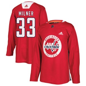 Washington Capitals Parker Milner Official Red Adidas Authentic Youth Practice NHL Hockey Jersey