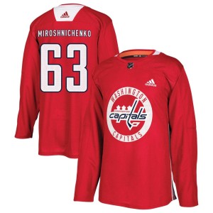 Washington Capitals Ivan Miroshnichenko Official Red Adidas Authentic Youth Practice NHL Hockey Jersey