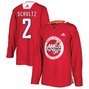 Washington Capitals Justin Schultz Official Red Adidas Authentic Youth Practice NHL Hockey Jersey