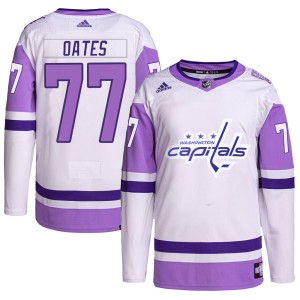 Washington Capitals Adam Oates Official White/Purple Adidas Authentic Adult Hockey Fights Cancer Primegreen NHL Hockey Jersey