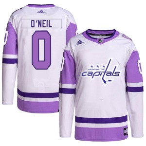 Washington Capitals Kevin O'Neil Official White/Purple Adidas Authentic Adult Hockey Fights Cancer Primegreen NHL Hockey Jersey