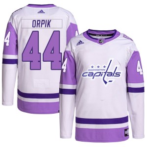 Washington Capitals Brooks Orpik Official White/Purple Adidas Authentic Adult Hockey Fights Cancer Primegreen NHL Hockey Jersey
