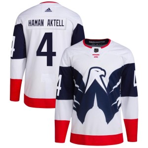 Washington Capitals Hardy Haman Aktell Official White Adidas Authentic Youth 2023 Stadium Series Primegreen NHL Hockey Jersey