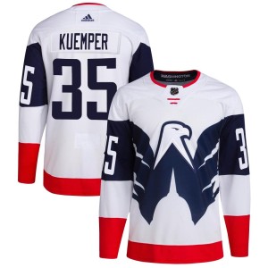 Washington Capitals Darcy Kuemper Official White Adidas Authentic Youth 2023 Stadium Series Primegreen NHL Hockey Jersey