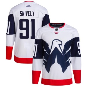 Washington Capitals Joe Snively Official White Adidas Authentic Youth 2023 Stadium Series Primegreen NHL Hockey Jersey