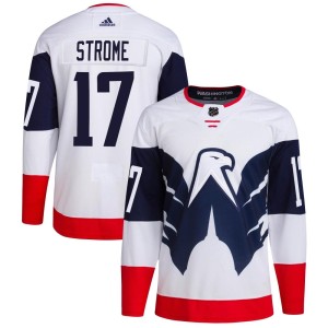 Washington Capitals Dylan Strome Official White Adidas Authentic Youth 2023 Stadium Series Primegreen NHL Hockey Jersey