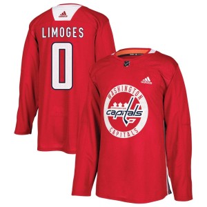 Washington Capitals Alex Limoges Official Red Adidas Authentic Adult Practice NHL Hockey Jersey