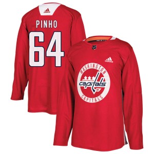 Washington Capitals Brian Pinho Official Red Adidas Authentic Adult ized Practice NHL Hockey Jersey