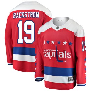 Washington Capitals Nicklas Backstrom Official Red Fanatics Branded Breakaway Youth Alternate NHL Hockey Jersey