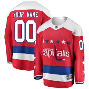 Washington Capitals Custom Official Red Fanatics Branded Breakaway Youth Alternate NHL Hockey Jersey