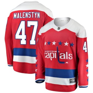 Washington Capitals Beck Malenstyn Official Red Fanatics Branded Breakaway Youth Alternate NHL Hockey Jersey