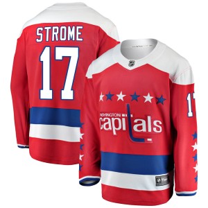 Washington Capitals Dylan Strome Official Red Fanatics Branded Breakaway Youth Alternate NHL Hockey Jersey