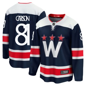 Washington Capitals Adam Carlson Official Navy Fanatics Branded Premier Adult zied Breakaway 2020/21 Alternate NHL Hockey Jersey