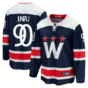 Washington Capitals Joe Juneau Official Navy Fanatics Branded Premier Adult zied Breakaway 2020/21 Alternate NHL Hockey Jersey