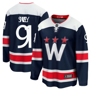 Washington Capitals Joe Snively Official Navy Fanatics Branded Premier Adult zied Breakaway 2020/21 Alternate NHL Hockey Jersey