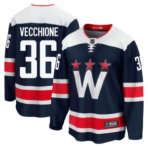 Washington Capitals Mike Vecchione Official Navy Fanatics Branded Premier Adult zied Breakaway 2020/21 Alternate NHL Hockey Jersey