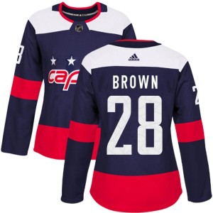 Washington Capitals Connor Brown Official Navy Blue Adidas Authentic Women's 2018 Stadium Series NHL Hockey Jersey