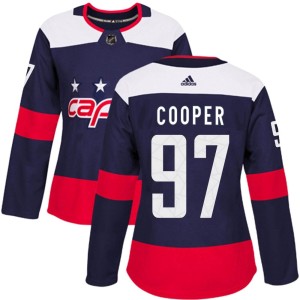 Washington Capitals Reid Cooper Official Navy Blue Adidas Authentic Women's 2018 Stadium Series NHL Hockey Jersey