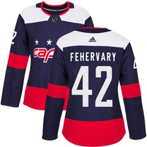Washington Capitals Martin Fehervary Official Navy Blue Adidas Authentic Women's 2018 Stadium Series NHL Hockey Jersey