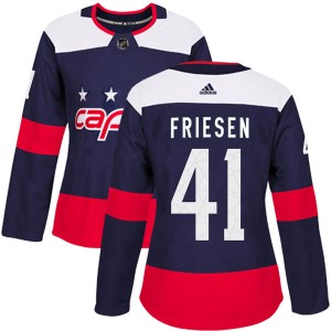 Washington Capitals Jeff Friesen Official Navy Blue Adidas Authentic Women's 2018 Stadium Series NHL Hockey Jersey