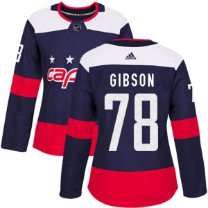 Washington Capitals Mitchell Gibson Official Navy Blue Adidas Authentic Women's 2018 Stadium Series NHL Hockey Jersey