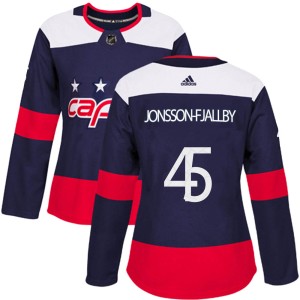 Washington Capitals Axel Jonsson-Fjallby Official Navy Blue Adidas Authentic Women's 2018 Stadium Series NHL Hockey Jersey