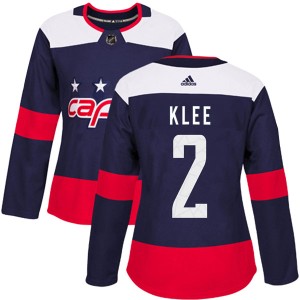 Washington Capitals Ken Klee Official Navy Blue Adidas Authentic Women's 2018 Stadium Series NHL Hockey Jersey