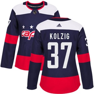 Washington Capitals Olaf Kolzig Official Navy Blue Adidas Authentic Women's 2018 Stadium Series NHL Hockey Jersey