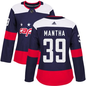 Washington Capitals Anthony Mantha Official Navy Blue Adidas Authentic Women's 2018 Stadium Series NHL Hockey Jersey