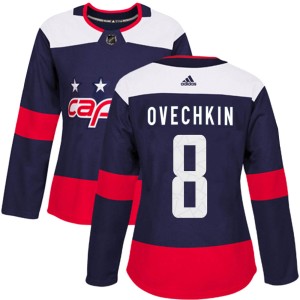 Washington Capitals Alex Ovechkin Official Navy Blue Adidas Authentic Women's 2018 Stadium Series NHL Hockey Jersey