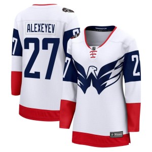 Washington Capitals Alexander Alexeyev Official White Fanatics Branded Breakaway Women's 2023 Stadium Series NHL Hockey Jersey