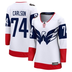 Washington Capitals John Carlson Official White Fanatics Branded Breakaway Women's 2023 Stadium Series NHL Hockey Jersey