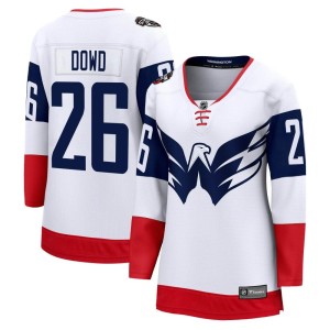 Washington Capitals Nic Dowd Official White Fanatics Branded Breakaway Women's 2023 Stadium Series NHL Hockey Jersey